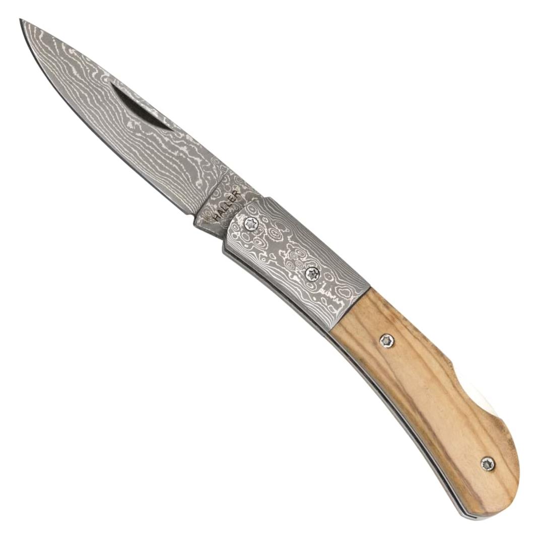Haller Damast-Taschenmesser Olivenholz 42988 (6 cm) (36612817)