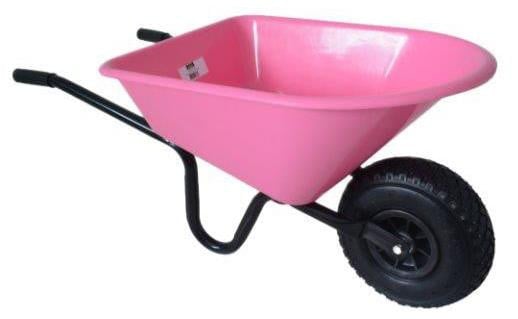 MM Kinderkruiwagen met kunststof bak en metalen onderstel - Roze