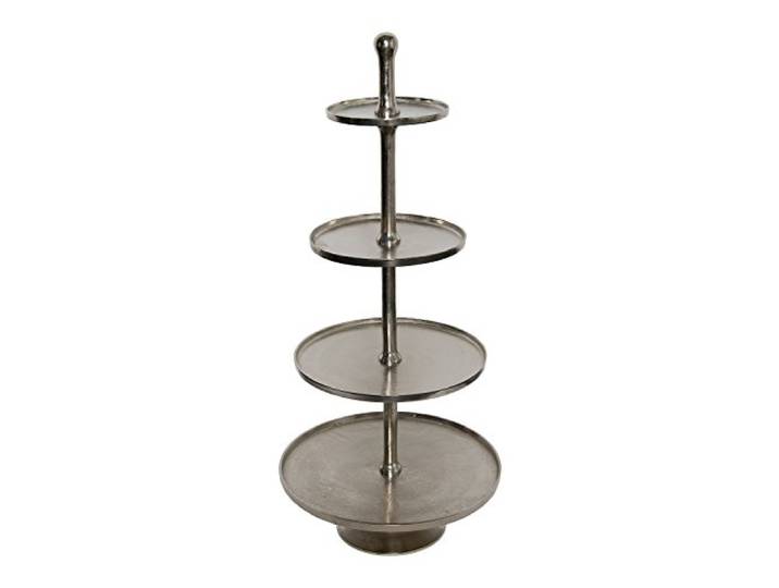 Dila GmbH Aigentlich Etagere aus Aluminium, 4 Etagen Etagière Weihnachtsdeko Pralinenteller Gebäckteller Obstteller Servierplatte Servierständer
