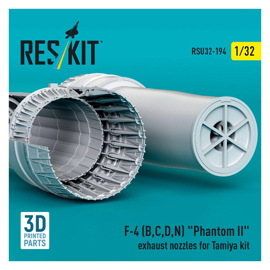 ResKit F-4 (B, C, D, N) Phantom II exhaust nozzles for Tamiya kit (3d Printed) (RSU32-0194)