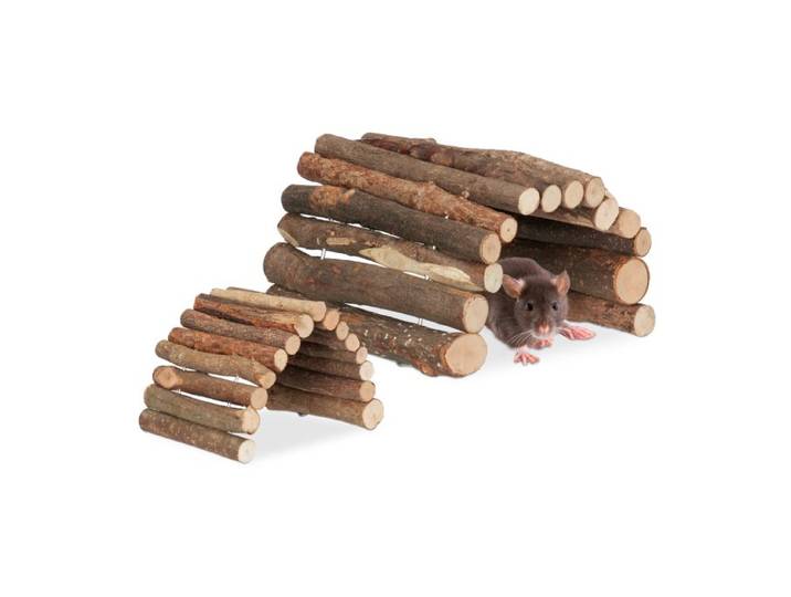 Relaxdays Pont en bois pour rongeurs lot 2