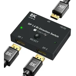 Techly IDATA-DP-2DP-8KT Video-Switch DisplayPort