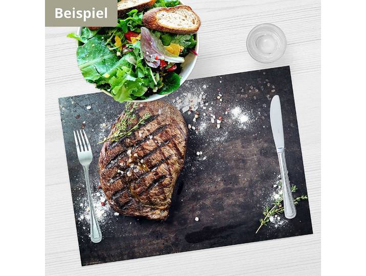 Tischset Steak mit Gewürzen 12er-Set 44 x 32cm Multicolor
