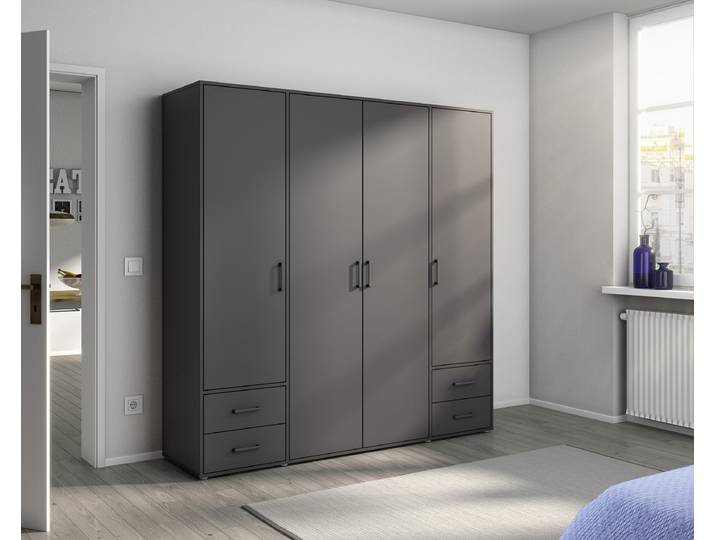 Drehtürenschrank Voyager 187cm Grau/Graumetallic Classic