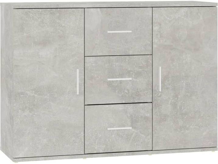 vidaXL vidaXL - Sideboard - 91x29.5x65 - cm - fait main - Bois - gris béton