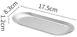 Inspired Living Nordic Oval Gold Stainless Steel Serving Tray For Snacks, Desserts & Vanity Storage silver S