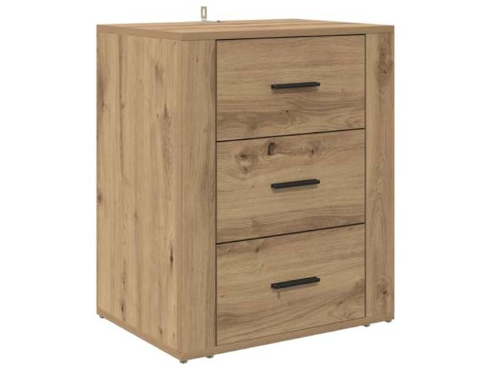 KDVXBCQJH Nachttisch Artisan-Eiche 35 x 50 x 60 cm Beistelltisch Vielseitige Ablage für Schlafzimmer oder Flur mit drei Schubladen und robuster Fläche bis sechzig Kilogramm Belastbarkeit.