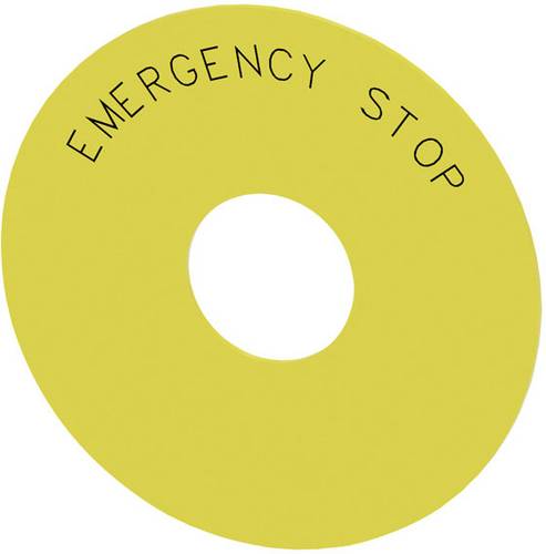 Siemens 3SU1900-0BC31-0DA0 3SU19000BC310DA0 Unterlegschild rund (Ø) 75mm EMERGENCY STOP Gelb, Schwarz 10St.