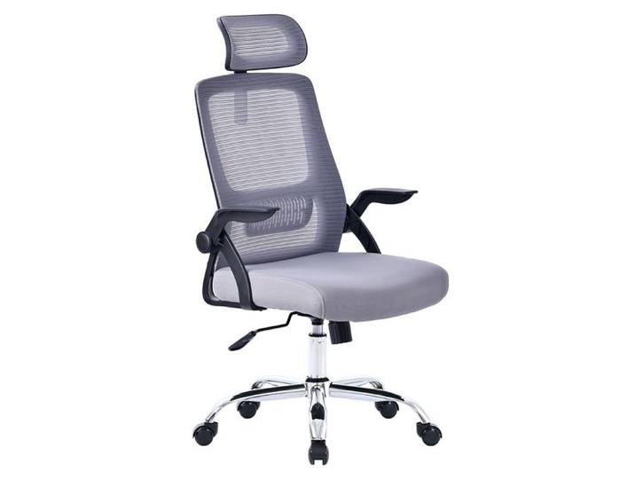 Chaise de bureau - AMS-OFFICE - OFFICE-1-GREY - Tissu gris - Réglable en hauteur - Accoudoirs inclus