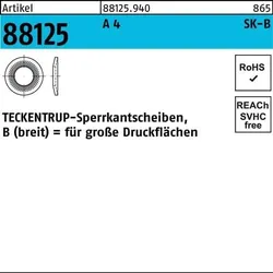 Sperrkantscheibe R 88125 B 8x22,25x1,9 A 4 500 Stück TECKENTRUP