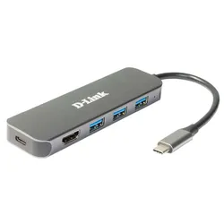 D-Link DUB-2333 laptop-dockingstation & portreplikator Kabelgebunden USB Typ-C Grau