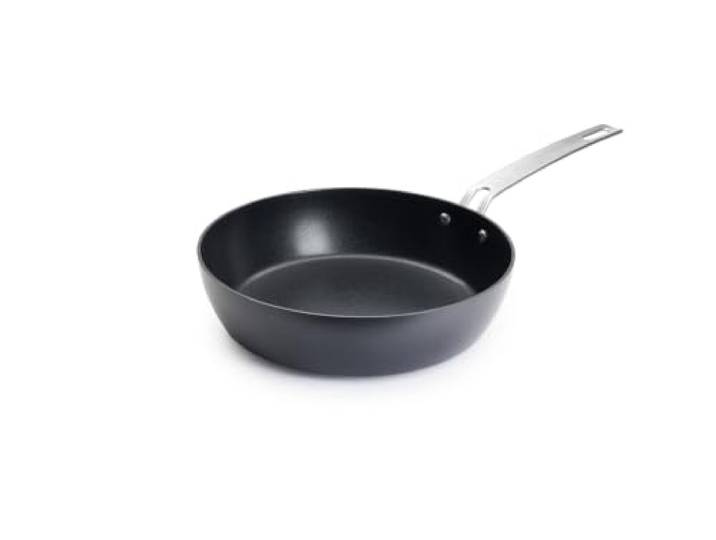 MÄLZERxWOLL Aluminiumguss Hochrandpfanne 28cm, PFAS-freie Beschichtung PFAS-freie Antihaftversiegelung, Made in Germany, Induktion, hoher Rand, Edelstahlstiel, ofenfest bis 250 °C
