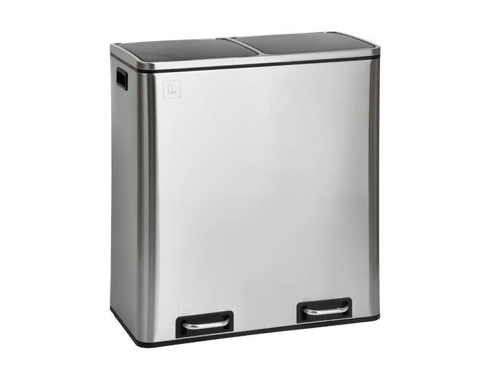 Svita Mülleimer Tm2X30, Silberfarben, Metall, Quadratisch, 57x65x31 cm, Haushalt & Reinigung, Reinigung, Mülleimer & Abfallsammler