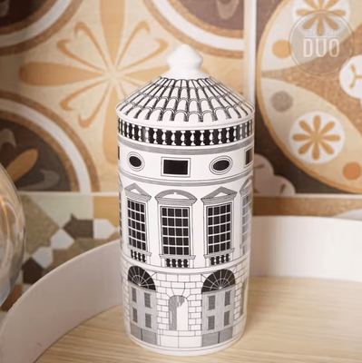 Inspire Curations Ceramic Vanity Storage Jar & Scented Candle Holder b
