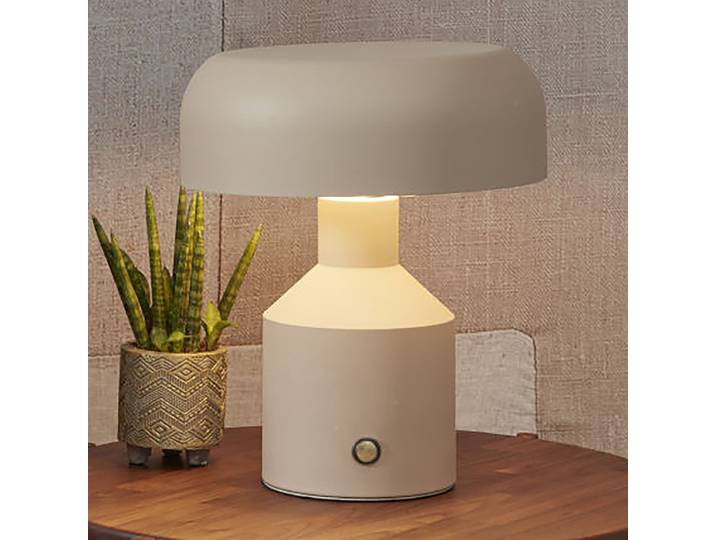 Tischleuchte Porto Typ A Ø 25cm Beige/Beige Eisen, pulverbeschichtet E27