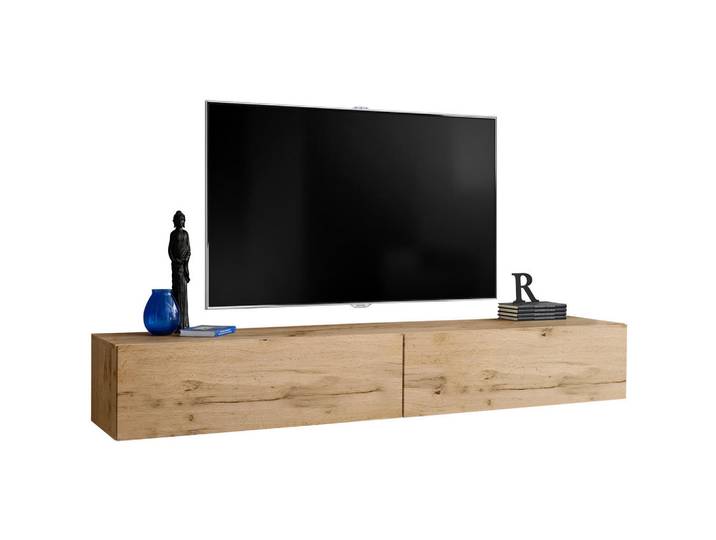 Komodee Tv-Hängeboard Loreto, Wotan, Wotan, Eiche Wotan, Eiche Wotan, Rechteckig, 200x30x41.5 cm, Wohnzimmer, TV Möbel, Lowboards, Lowboards hängend