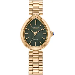 Citizen L Rainell Eco-Drive roségoldfarben grün Damenuhr EM1203-57X