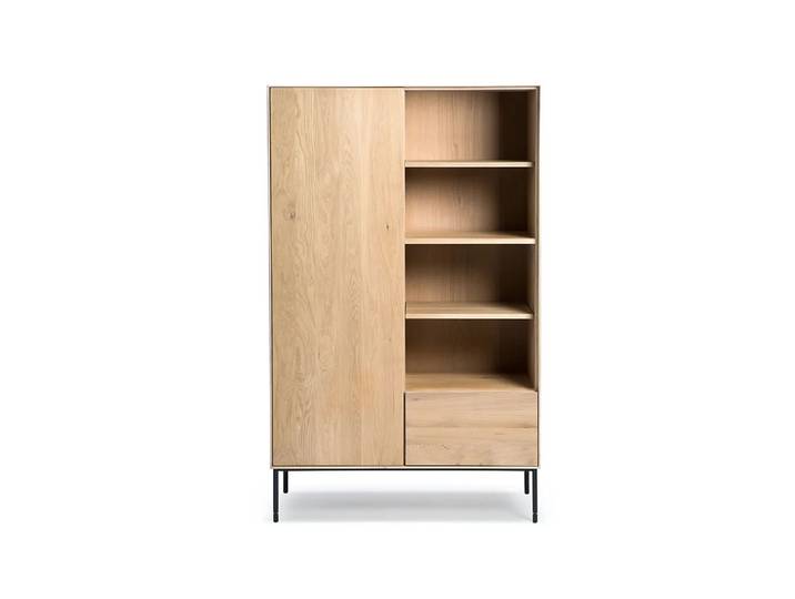 Ethnicraft Whitebird Schrank Wachsgeölte Eiche-Schwarzer Metall