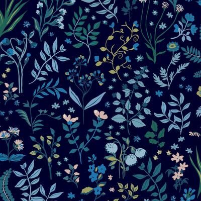 Joules Holcombe Floral Navy Wallpaper