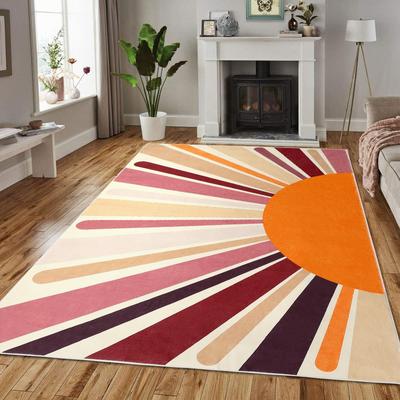 Garvee Modern Sunburst Washable Area Rug