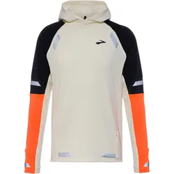 Brooks Run Visible Notch Thermal Laufhoodie Herren | Gr. XXL | weiß - weiß