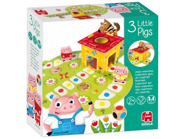 Jumbo GOULA - 3 Little Pigs - Bordspel - Kinderen vanaf 2 Jaar - Nederlands - Coöperatief spel om fijne motoriek te oefenen