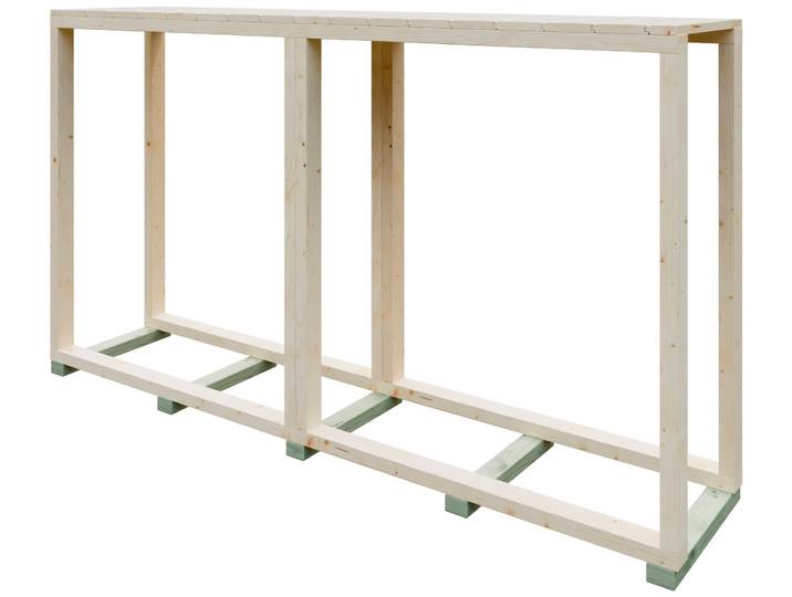 Kaminholzregal KIEHN-HOLZ, beige (natur), B:194cm H:110cm T:43cm, Holzwerkstoff, Kaminholzlager, Kaminholzregal, aus nordischer Fichte