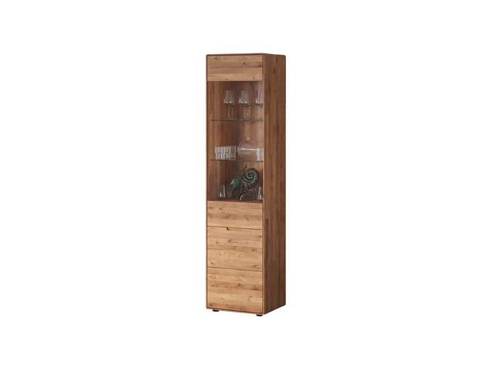 Vitrine mit Glastür Wildeiche massiv geölt B 51 cm montiert - LUCAS