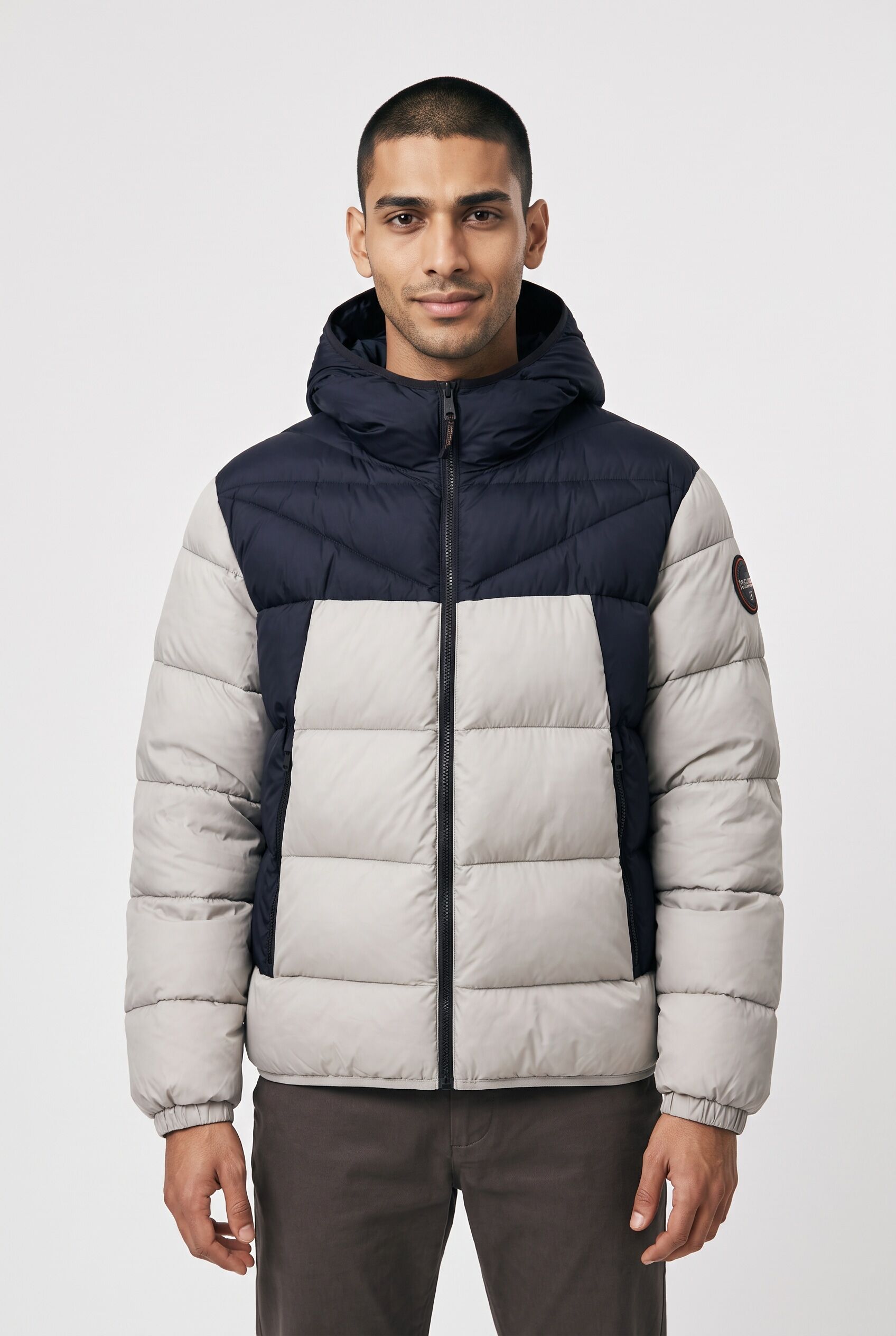 Steppjacke NAPAPIJRI "A-MOLVENO HOOD", Herren, Gr. M, will gray, Obermaterial: 100% Polyamid, Jacken Steppjacke, Langarm-Design, mit Eingrifftaschen und Innentasche will gray M