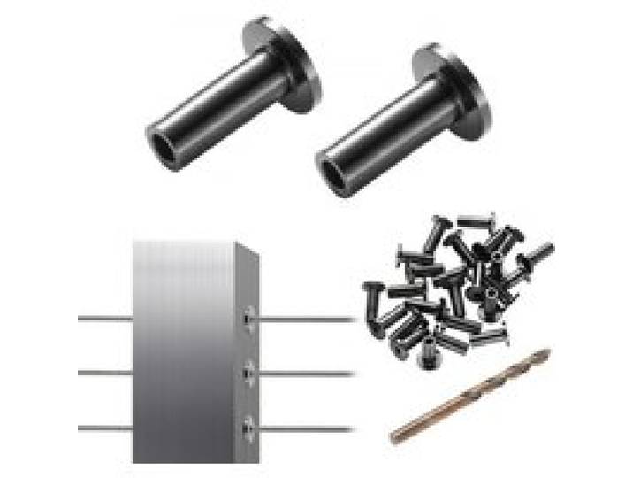 VEVOR 101 Stück T316-Edelstahl-Schutzhüllen für 1/8 Zoll Drahtseil-Kabelgeländer, DIY-Balustrade T316 in Marinequalität, mit einem kostenlosen Bohrer, schwarz