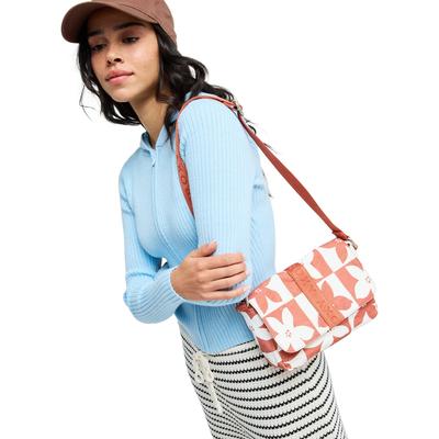Schultertasche ROXY "Gold Dust Girl", Damen, rot (ginger spice flora), Baumwolle, Taschen Schultertasche