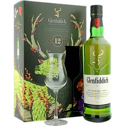 Glenfiddich 12 Years Single Malt Scotch Whisky 40% Vol. 0,7l in Geschenkbox mit Glas