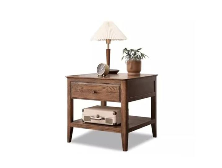 YCCHAH Sofatisch Quadratischer Massivholztisch, Kleiner Couchtisch, Wohnzimmersofa, Beistelltisch aus Massivholz, Raumaufbewahrungstisch Wohnzimmer-Beistelltisch