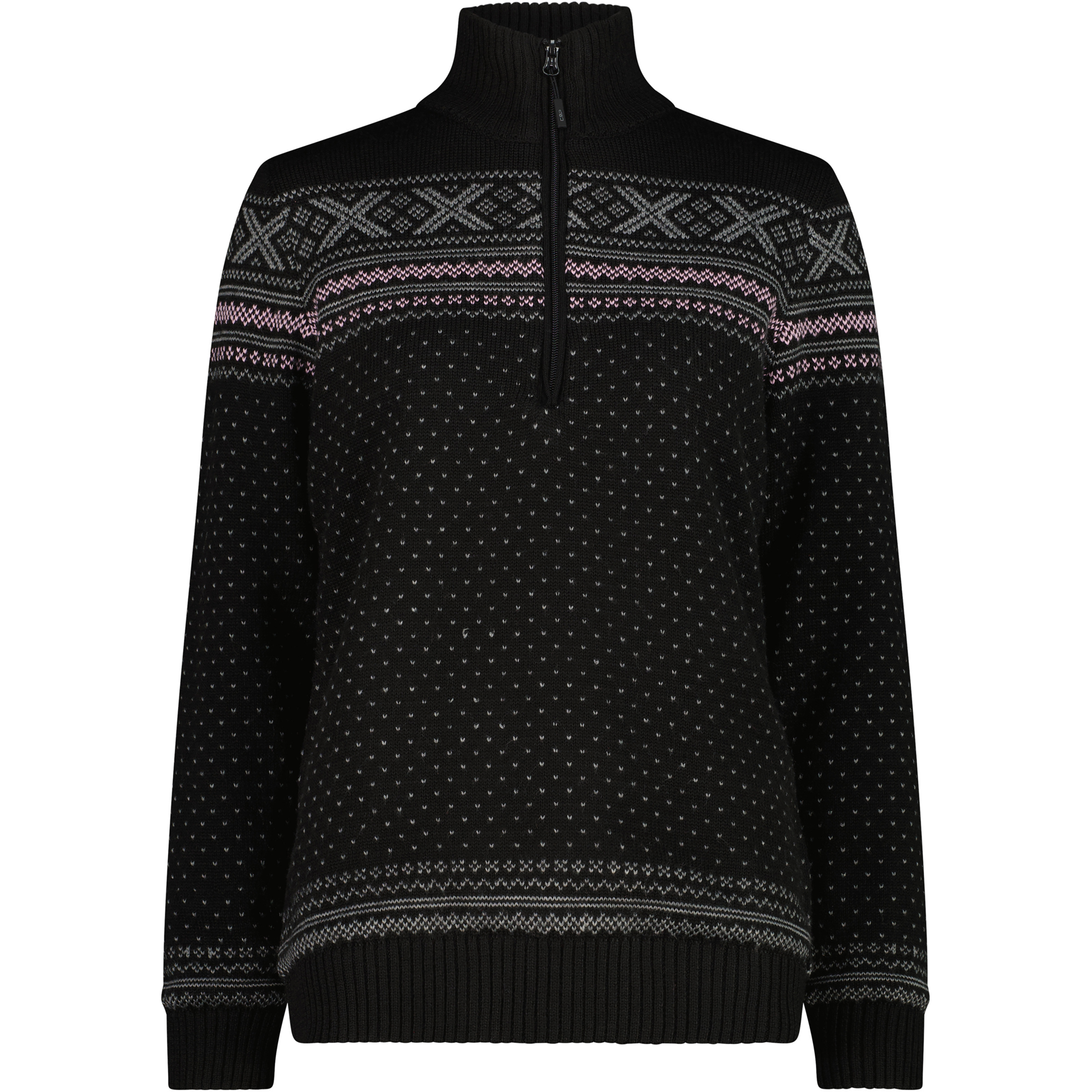 CMP Knitted WP Damen Pullover schwarz Größe XS Trekking Hautfreundlich