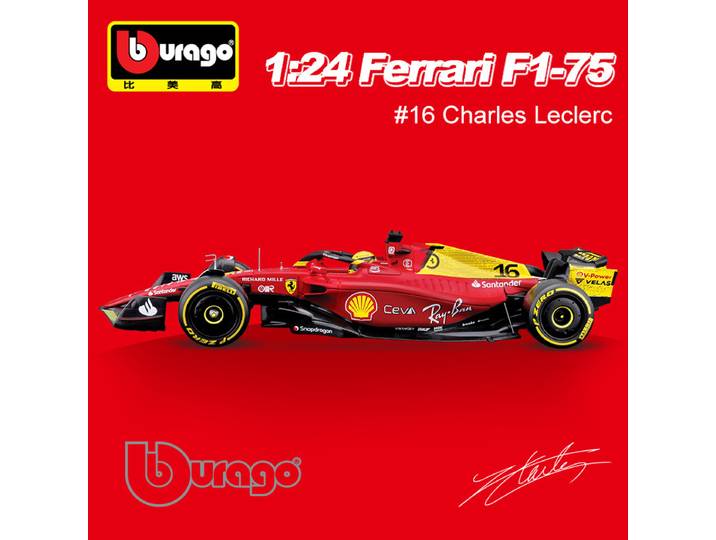 Modèle de voiture en alliage Bburago pour collectionneur 1:24 Ferrari 2022F1-755th Anniversary Edition, modèle de voiture de course en alliage simulé