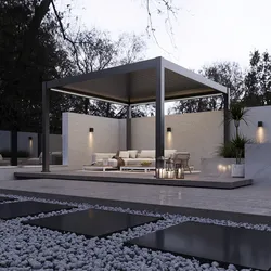 Weide Deluxe Plus Elektrisch Pavillon Terrassenüberdachung Alu Led 4 X 4 M