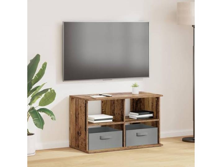 TV-Ständer mit Schubladen Altholz 79x40x48 cm Lowboard Holzwerkstoff Altholz-Optik, eingelassene Griffe, robuste Regalbretter, vielseitig nutzbar, einfache Pflege, Zusammenbau zu zweit