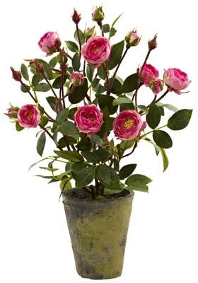 Nearly Natural Potted French Roses