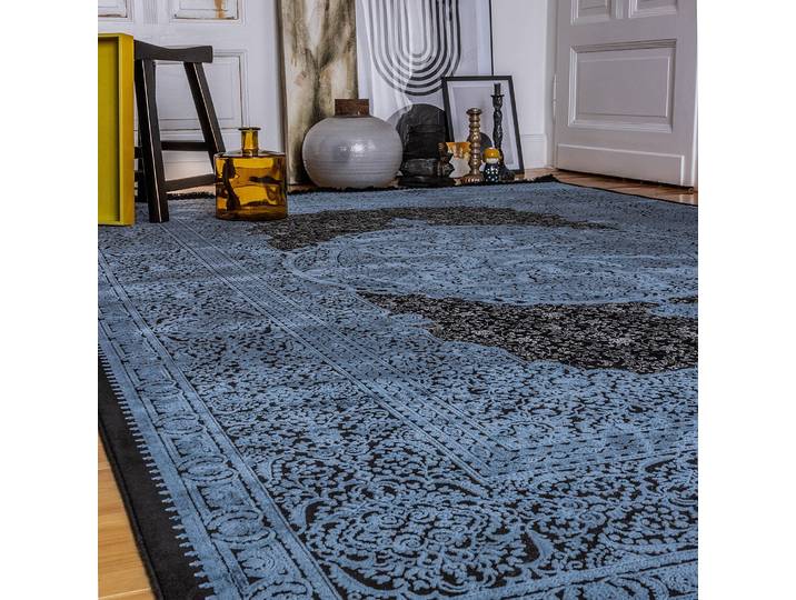 Kurzflorteppich My Palace of Blau/Blau 140 x 200cm Mischgewebe