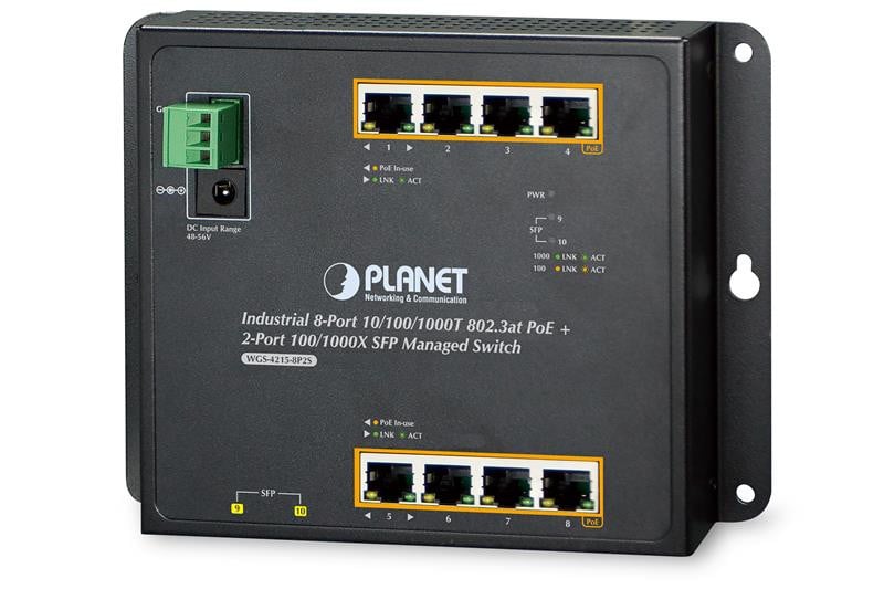 Planet WGS-4215-8T2S Managed Switch L2 Gigabit Ethernet Volledublex Wandmontage