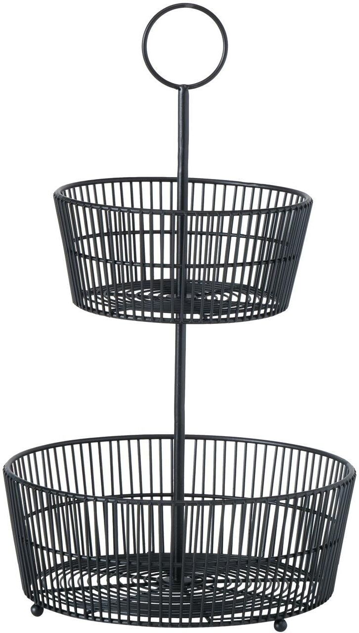 Etagere BOLTZE "Gea", schwarz, H:44cm Ø:23cm, Metall, Servierplatten, Etagere schwarz Ø 23cm