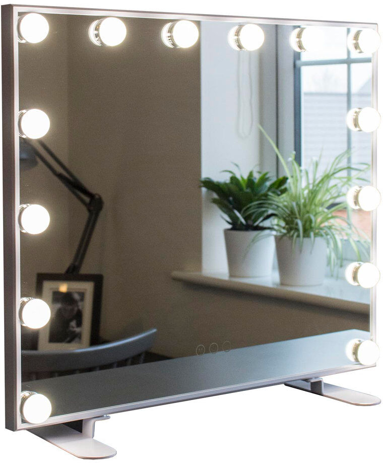 Ebern Designs Pommier Flat Freestanding Makeup / Shaving Mirror 50cm H X 60cm W X 2cm D
