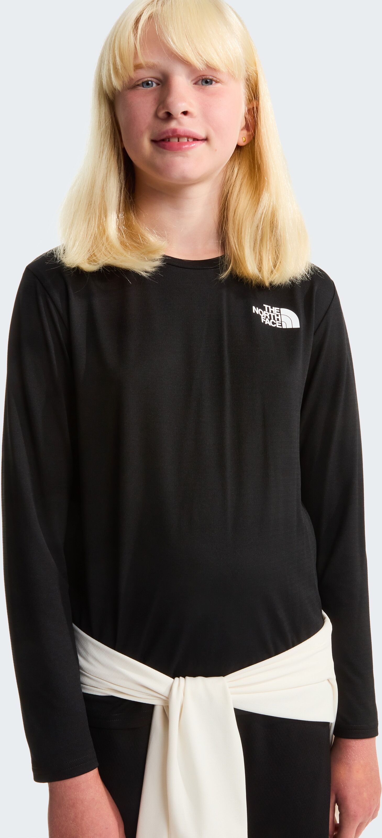 Funktionsshirt THE NORTH FACE "TEEN 24/7 LS TEE", Kinder, Gr. L, schwarz (tnf schwarz), Obermaterial: 100% Polyester, normal, Rundhals, Shirts Funktionsshirt