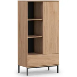 REGAL Queba 1T 1S Hellbraun 70/140/41 cm – Regal Holzoptik Wohnzimmer