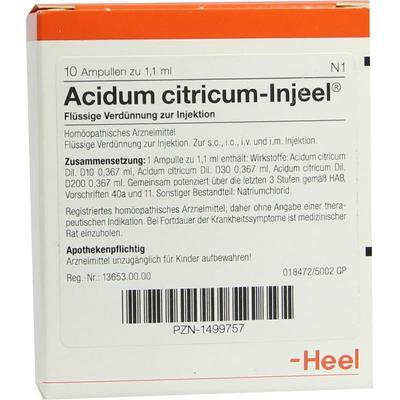 Biologische Heilmittel Heel GmbH ACIDUM CITRICUM INJEEL Ampullen 10 St 01499757