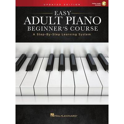Easy Adult Piano Beginner's Course Book with Online Audio a Step-By-Step Piano Keyboard Instruction Method with Reusable A B C Key Stickers Learn with