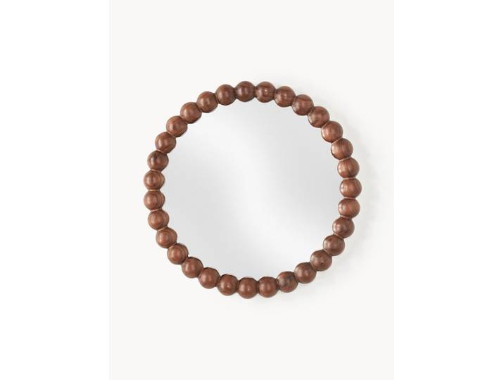 Miroir mural rond avec cadre en acacia Ayu