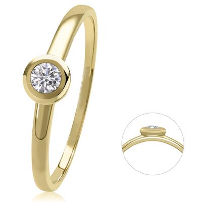 Diamantring ONE ELEMENT "0,08 ct Diamant Brillant Ring aus 585 Gelbgold" Gr. 59, gold, Fingerringe, Damen, 59, 0,08 mit Diamant, Diamanten Gelbgold 585 Gold, Diamanten, Gelbgold 585, Gold, Diamantring, Klassische Eleganz – veredelt mit funkelndem...