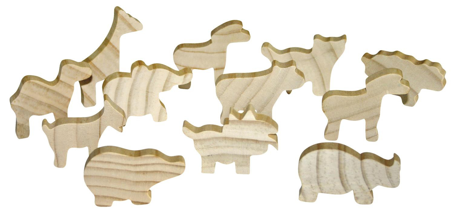 Eduplay Set van 12 Houten Dierenfiguurtjes