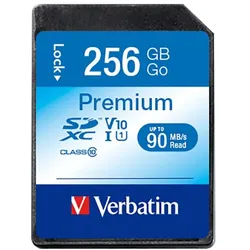 Verbatim Premium (256 GB, SDXC, U1, UHS-I), Speicherkarte, Schwarz
